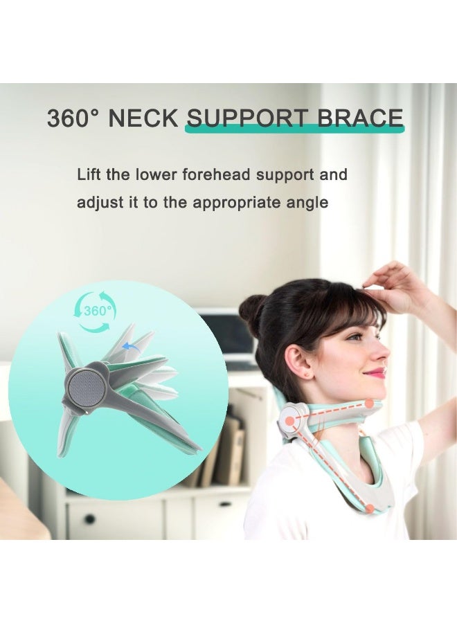 YelaJoy 360°Adjustable Neck Brace for Neck Pain and Support, Cervical Neck Traction Device for Home Use, Neck Stretcher Neck Decompression Devices for Forward Head Posture Correction (Green) - Image 4